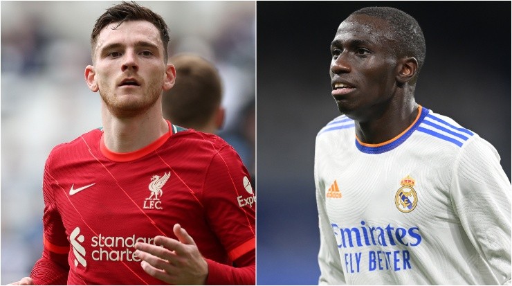 Andrew Robertson of Liverpool and Ferland Mendy of Real Madrid (Getty Images).