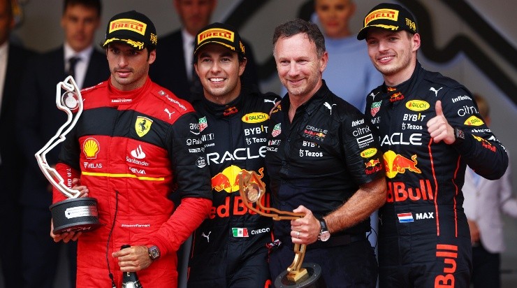 Red Bull celebró en el podio de Mónaco. (Imago 7)
