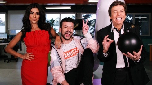 Flavia Noronha, Fefito e Nelson Rubens apresentam o TV Fama