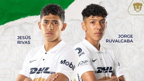 Jesús Rivas y Jorge Ruvalcaba, los dos representantes de Pumas UNAM en la Selección de México Sub 21 que se encuentra disputando el Torneo Maurice Revello.