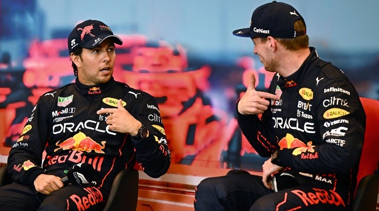 ¿Disputaentre Checo y Max al interior de Red Bull? (Getty)
