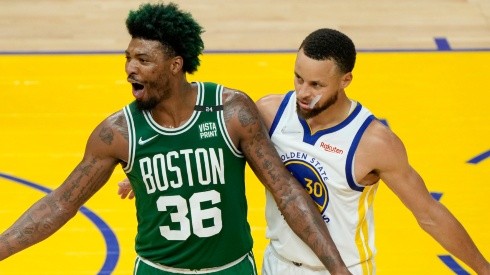 Marcus Smart y Stephen Curry
