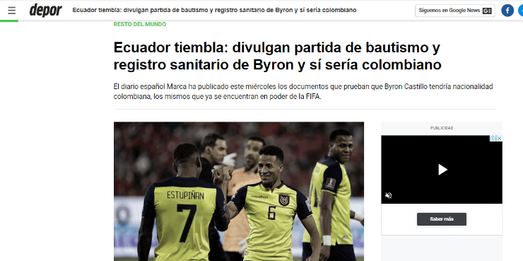 Depor Caso Byron Castillo