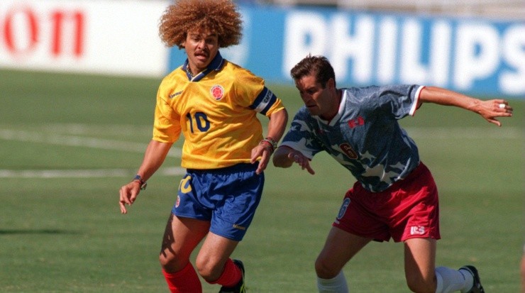 Carlos Valderrama, Colombia National Team. (Stephen Dunn/ALLSPORT)