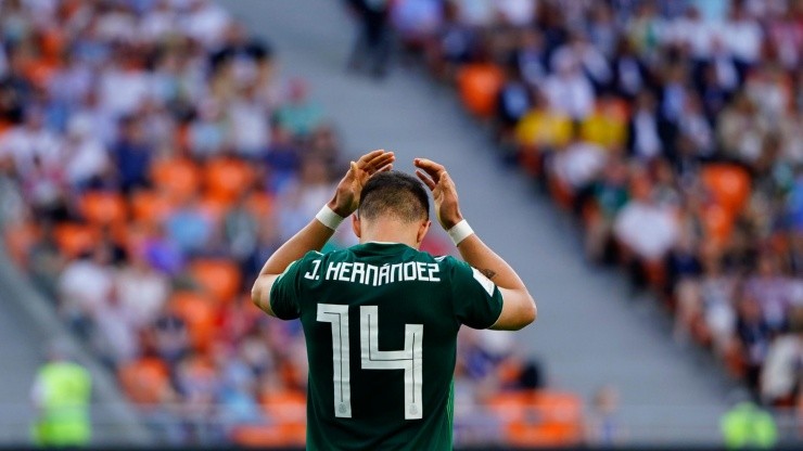 Javier Hernández en el Mundial Rusia 2018 con México.