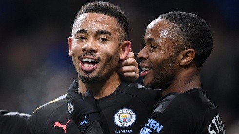 Gabriel Jesus and Sterling of Manchester City
