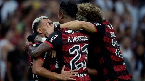 Flamengo en festejo de gol.