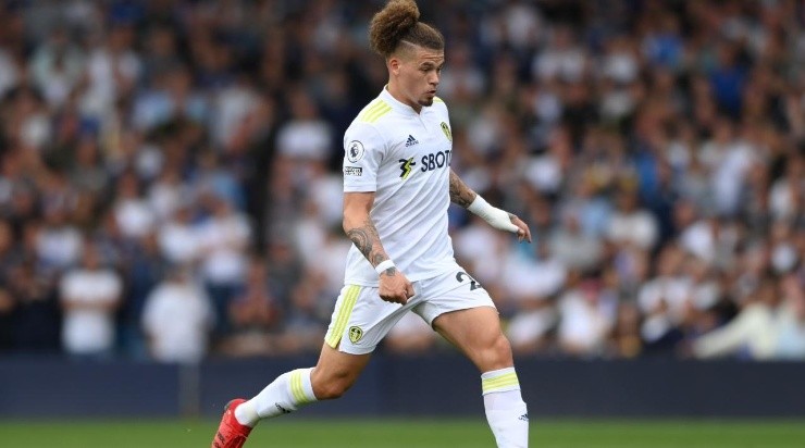 Leeds player Kalvin Phillips in action during the Premier League (Photo by Stu Forster/Getty Images)