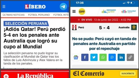 Prensa peruana llora la eliminación ante Australia