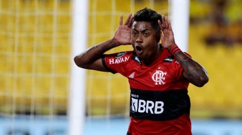 Franklin Jacome/Getty Images - Bruno Henrique comemora gol no Flamengo