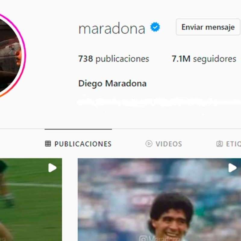 Hackearon la cuenta de Instagram de Diego Maradona: qué publicaron