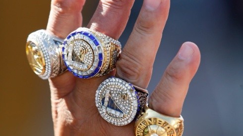 Fan with NBA Championship Rings