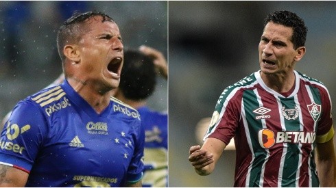 Foto: Fernando Moreno/AGIF Foto: Thiago Ribeiro/AGIF - Edu do Cruzeiro e Ganso do Fluminense