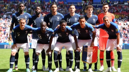 The French National Team prior to a match in Russia 2018 World Cup