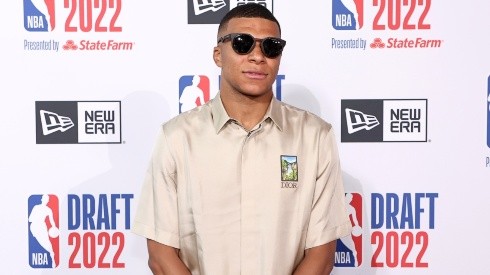 Kylian Mbappe during the 2022 NBA Draft