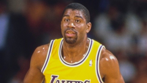 Earvin "Magic" Johnson of the Los Angeles Lakers