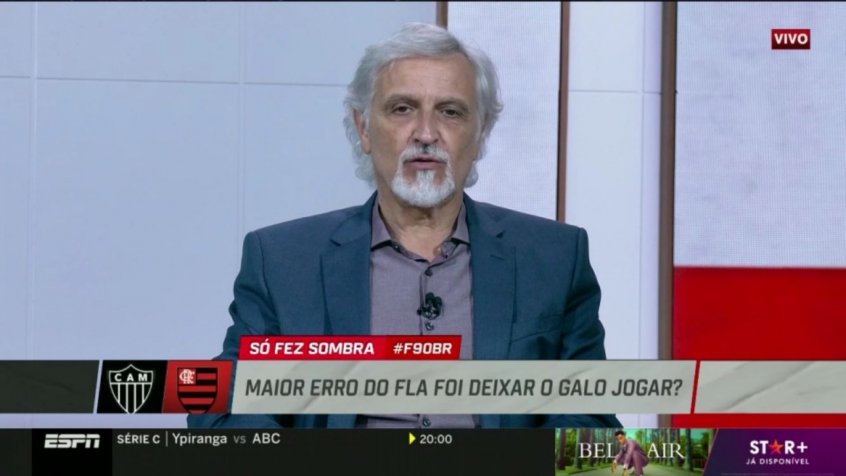 Foto: Reprodução/ESPN - Sormani apurou que Flamengo vai sem Santos no gol e Rodrigo Caio na zaga diante do América-MG