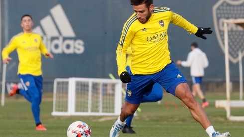 Eduardo Salvio en entrenamiento con Boca Juniors