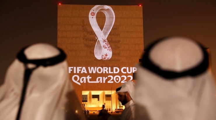 The FIFA World Cup Qatar 2022 Emblem. (Christopher Pike/Getty Images)