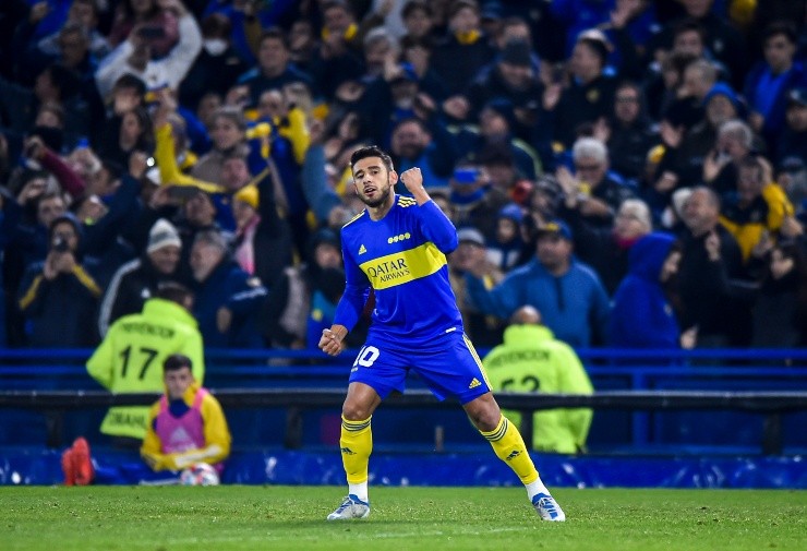 Salvio convirtió un gol de penal en su último partido como jugador de Boca. Créditos: Getty Images