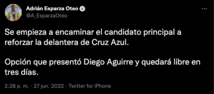 Adrián Esparza en Twitter
