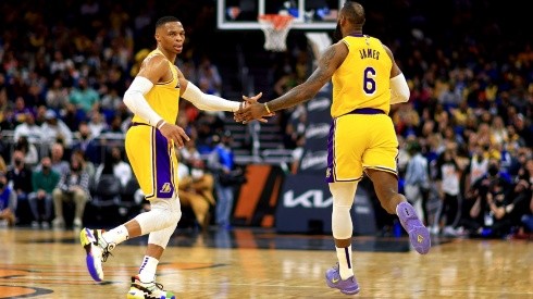 Russell Westbrook y LeBron James en Los Angeles Lakers