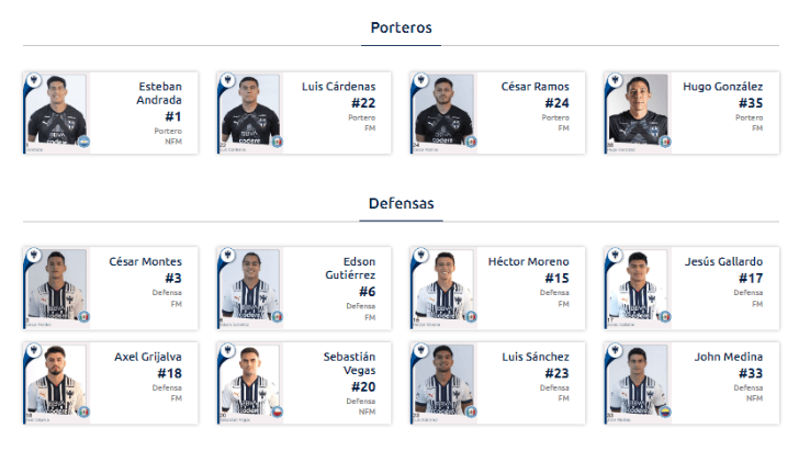 Registros de Rayados de Monterrey
