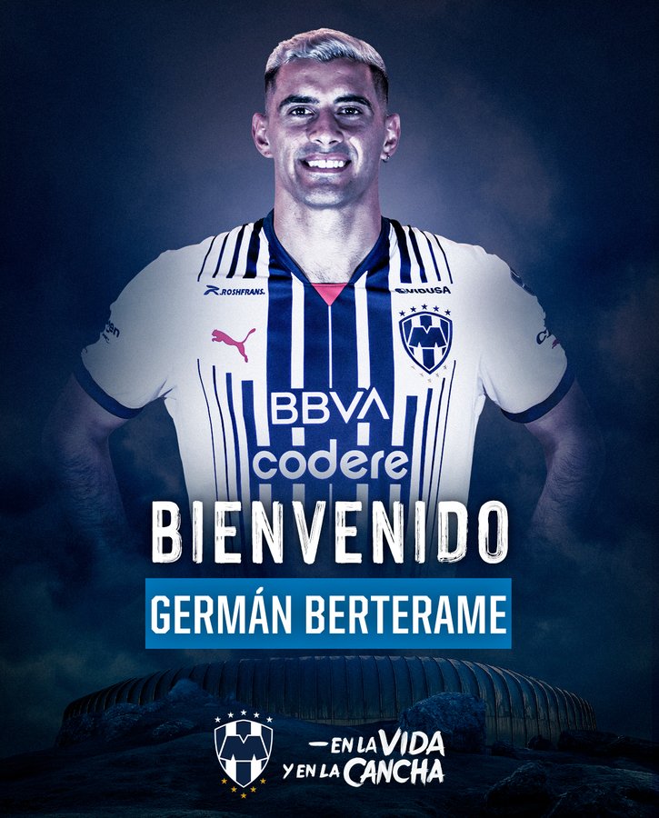 Berterame fue presentado en Monterrey. Créditos: @Rayados