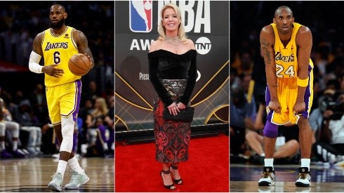 LeBron James, Jeanie Buss y Kobe Bryant