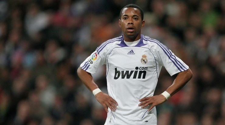 Robinho of Real Madrid reacts during the La Liga match between Real Madrid and Villarreal at the Santiago Bernabeu Stadium on January 27, 2008  (Photo by Jasper Juinen/Getty Images)