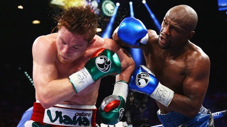 Floyd Mayweather Jr beat Canelo in 2013. (Al Bello/Getty Images)
