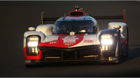 Toyota Gazoo Racing GR010 Hybrid of Sebastien Buemi, Brendon Hartley, and Ryo Hirakawa drives during the 24 Hours of Le Mans