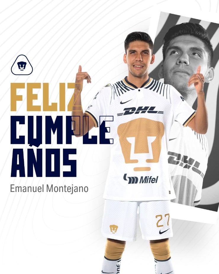 El delantero recibió una felicitación por su cumpleaños (@PumasMX)