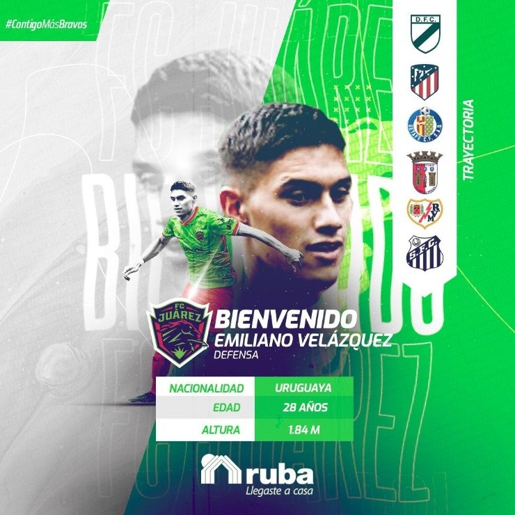 Emiliano Velázquez es refuerzo de Bravos. (Twitter FC Juárez)