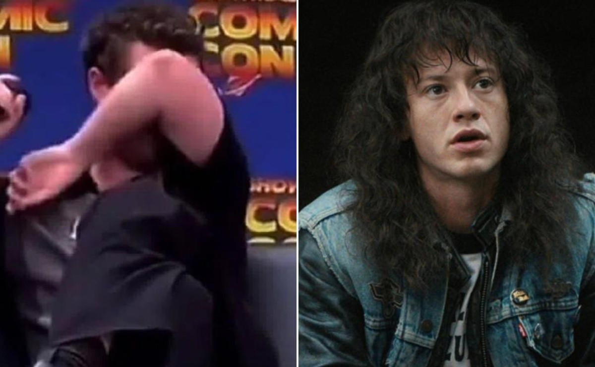 O ATOR “EDDIE”, DE STRANGER THINGS, SE EMOCIONA COM DISCURSO DE FÃ, O ator  Joseph Quinn, conhecido por seu papel em Stranger Things, se emocionou com  o comentário de uma fã