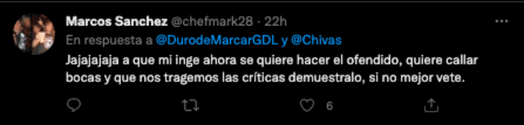 Críticas de fans de Chivas a Ángel Zaldívar 13/07/2022 | Twitter