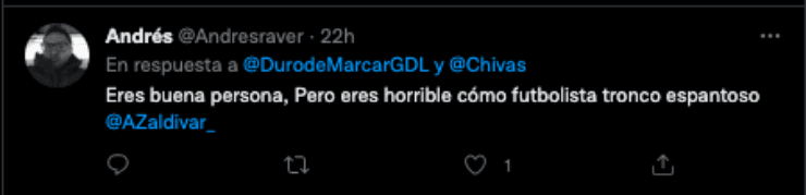 Críticas de fans de Chivas a Ángel Zaldívar 13/07/2022 | Twitter