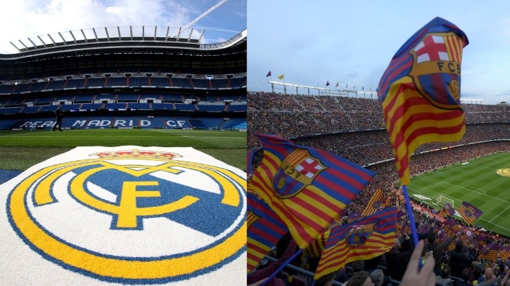 Estadio Santiago Bernabéu y Camp Nou.