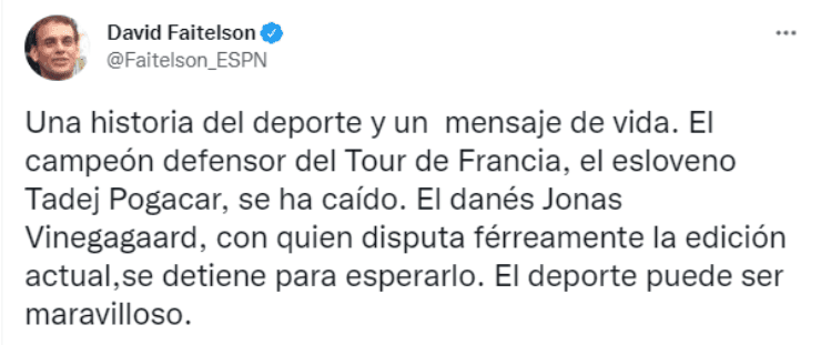 David Faitelson y su publicación del Tour de France