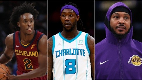 Collin Sexton, Montrezl Harrell and Carmelo Anthony
