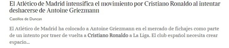 Antoine Griezmann, the key to Cristiano Ronaldo's future