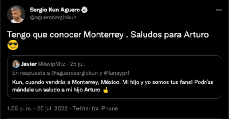 Kun Aguero habla sobre Monterrey | Twitter