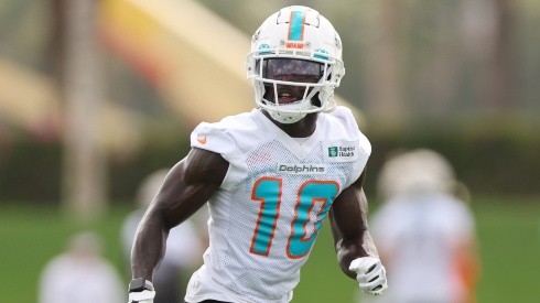 Tyreek Hill in training camp with the Miami Dolphins.