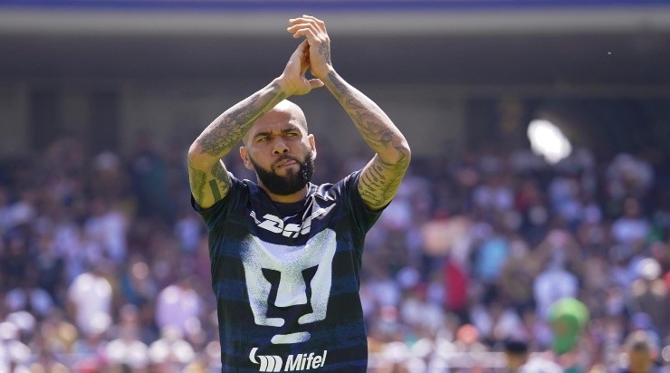 Ciudad de Mexico, 31 de julio de 2022. Dani Alves, durante el partido de la jornada 6 del torneo Apertura 2022 de la Liga BBVA MX, entre los Pumas de la UNAM y los Rayados de Monterrey, celebrado en el estadio Olímpico Universitario. Foto: Imago7/ Rafael Vadillo