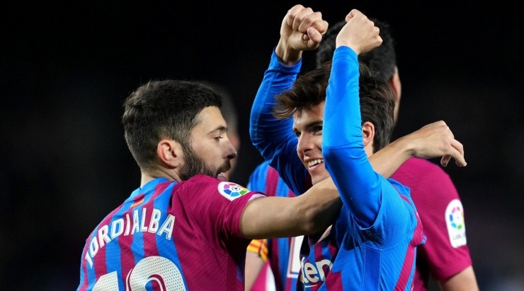 Puig festeja su último gol con el Barcelona (Getty)