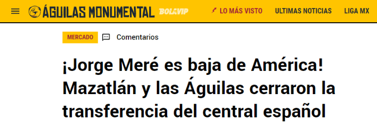 Jorge Meré se va del América
