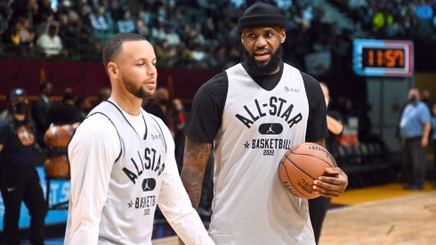 Stephen Curry and LeBron James, in the 2022 NBA All Star Game