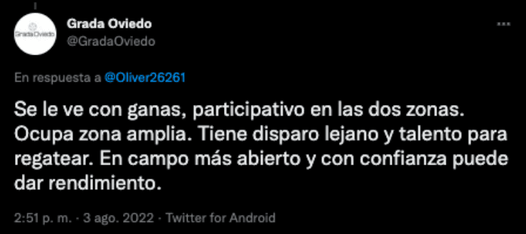 Tuits de la afición de Real Oviedo sobre Marcelo Flores | Twitter