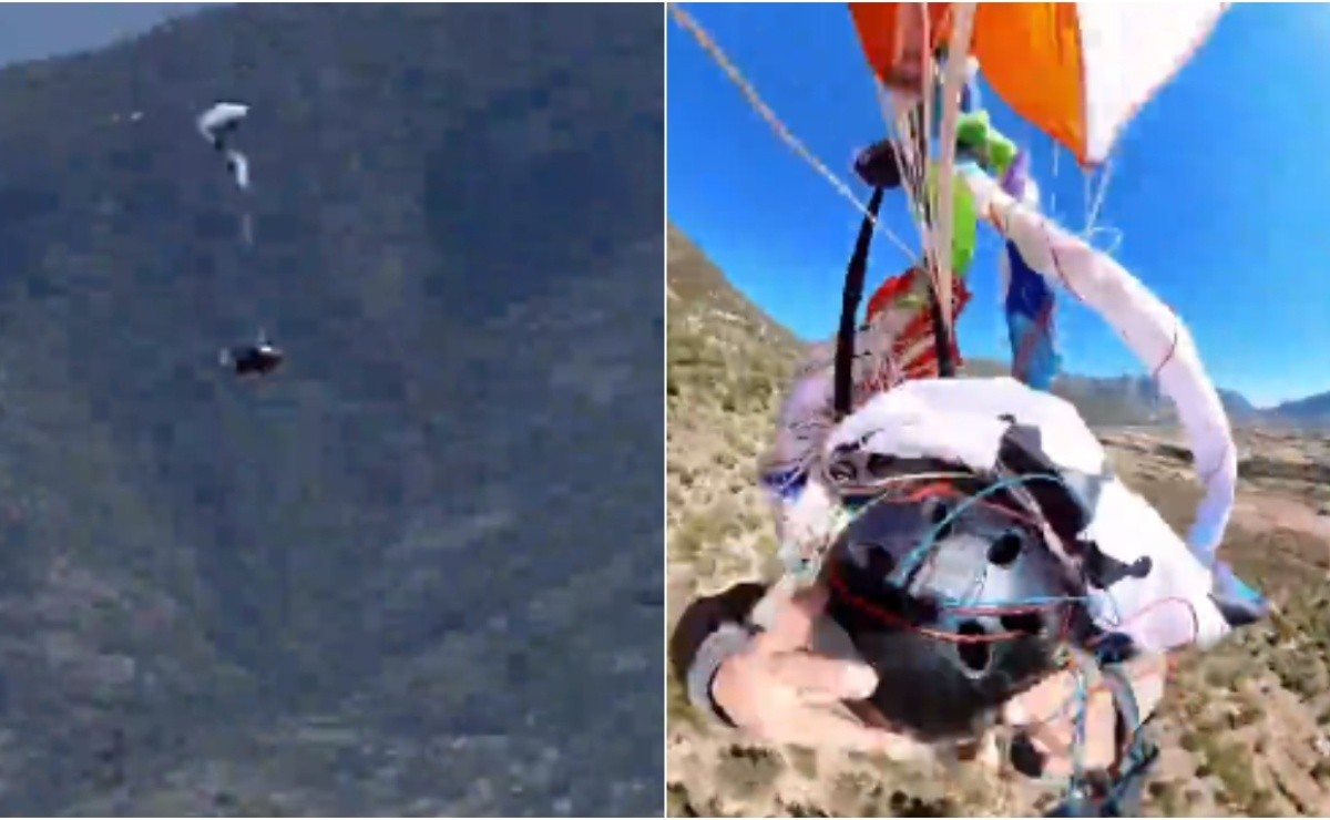 VÍDEO: Saltador de parapente escapa segundos antes de impacto com