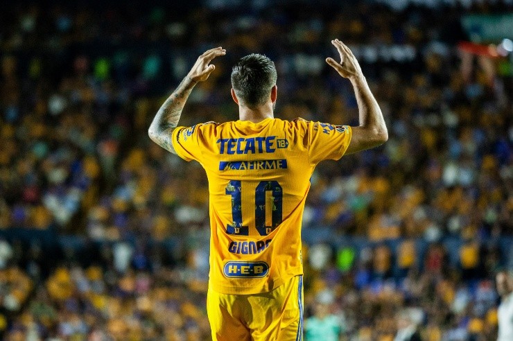 Monterrey, Nuevo León, 23 de julio de 2022. Andre-pierre Gignac, durante el partido de la jornada 4 del torneo Apertura 2022 de la Liga BBVA MX, entre los Tigres de la UANL y los Rojinegros del Atlas, celebrado en el estadio Universitario. Foto: Imago7/Richard Vogel